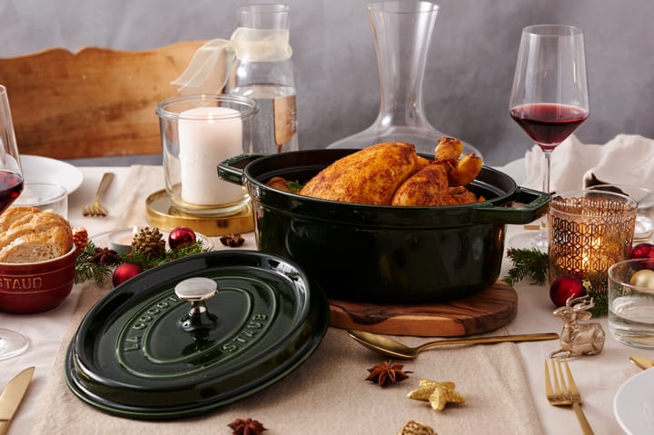 Staub La Cocotte ovaali pata valurauta 5,5 L, Basilikanvihreä STAUB
