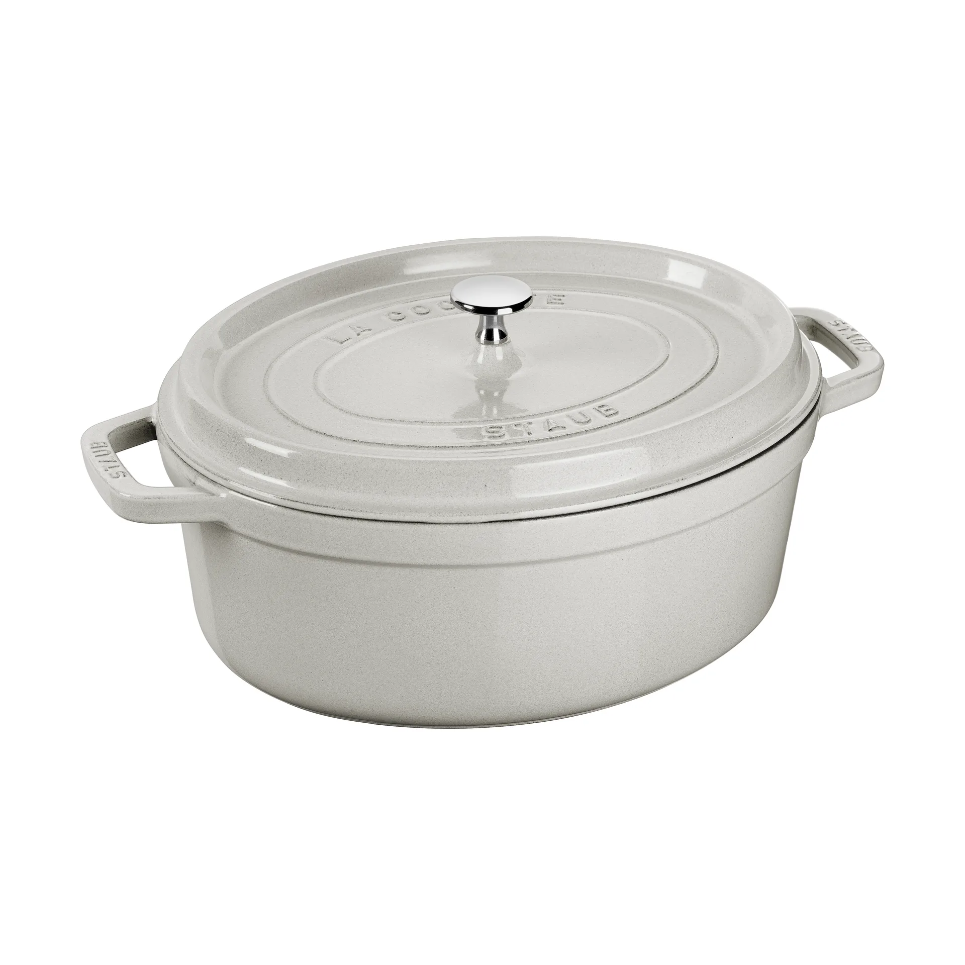 Staub La Cocotte ovaali pata valurauta 6,7 L, White truffle STAUB