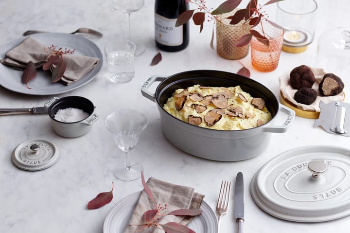 Staub La Cocotte ovaali pata valurauta 6,7 L, White truffle STAUB
