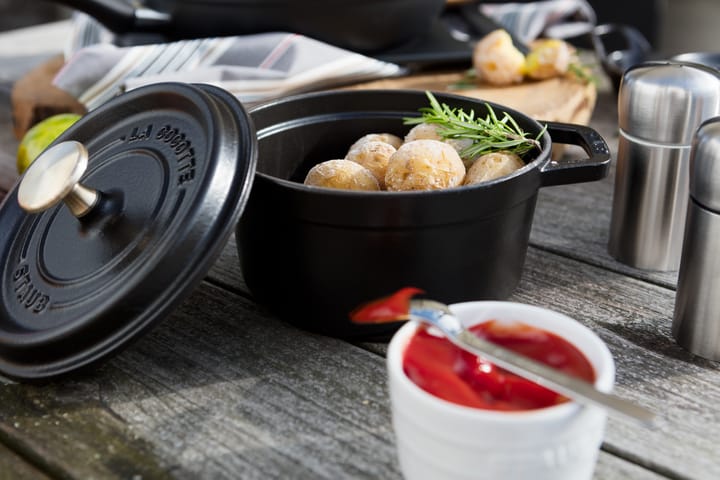 Staub La Cocotte pyöreä pata valurauta 1,2 L, Musta STAUB