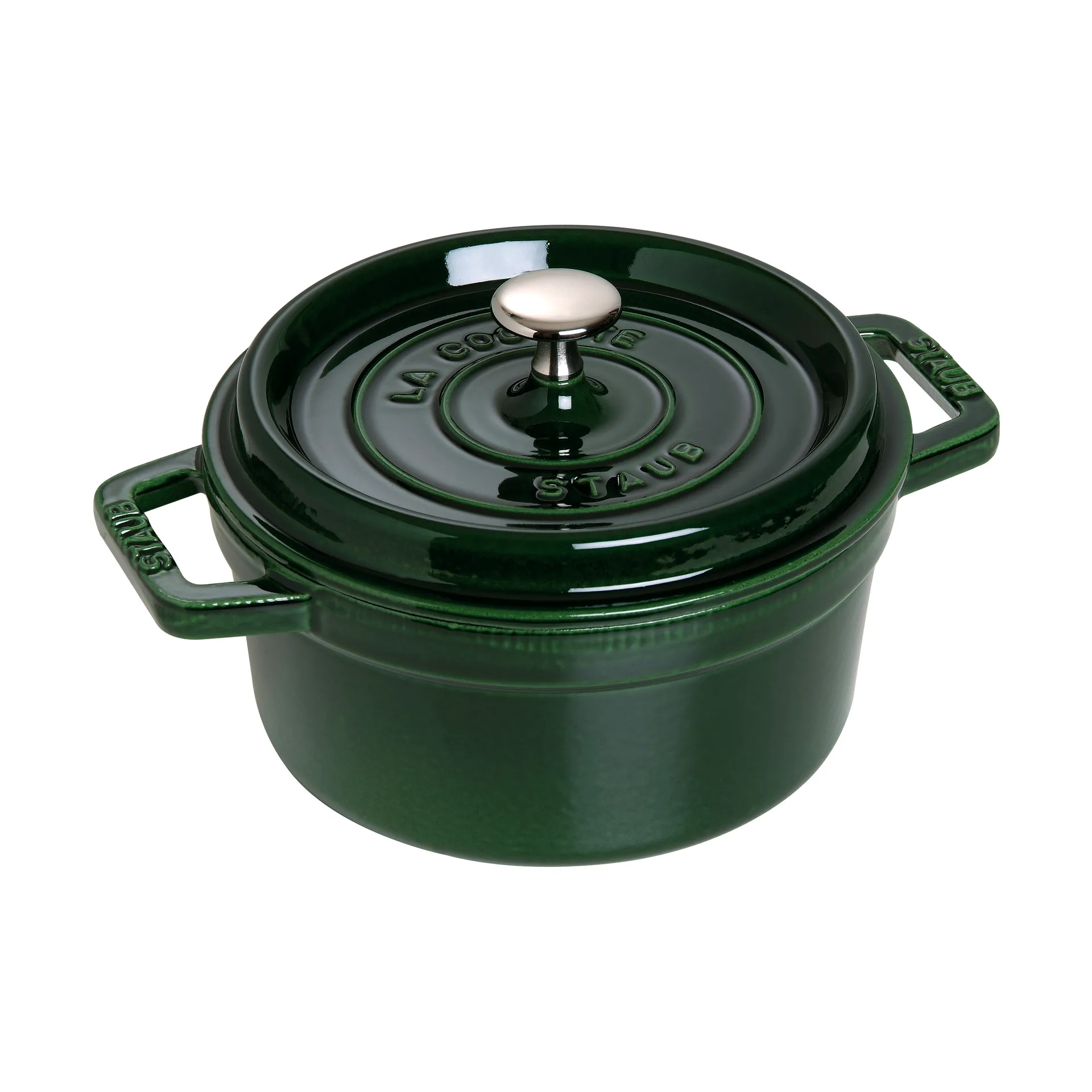 Staub La Cocotte pyöreä pata valurauta 2,6 L, Basilikanvihreä STAUB