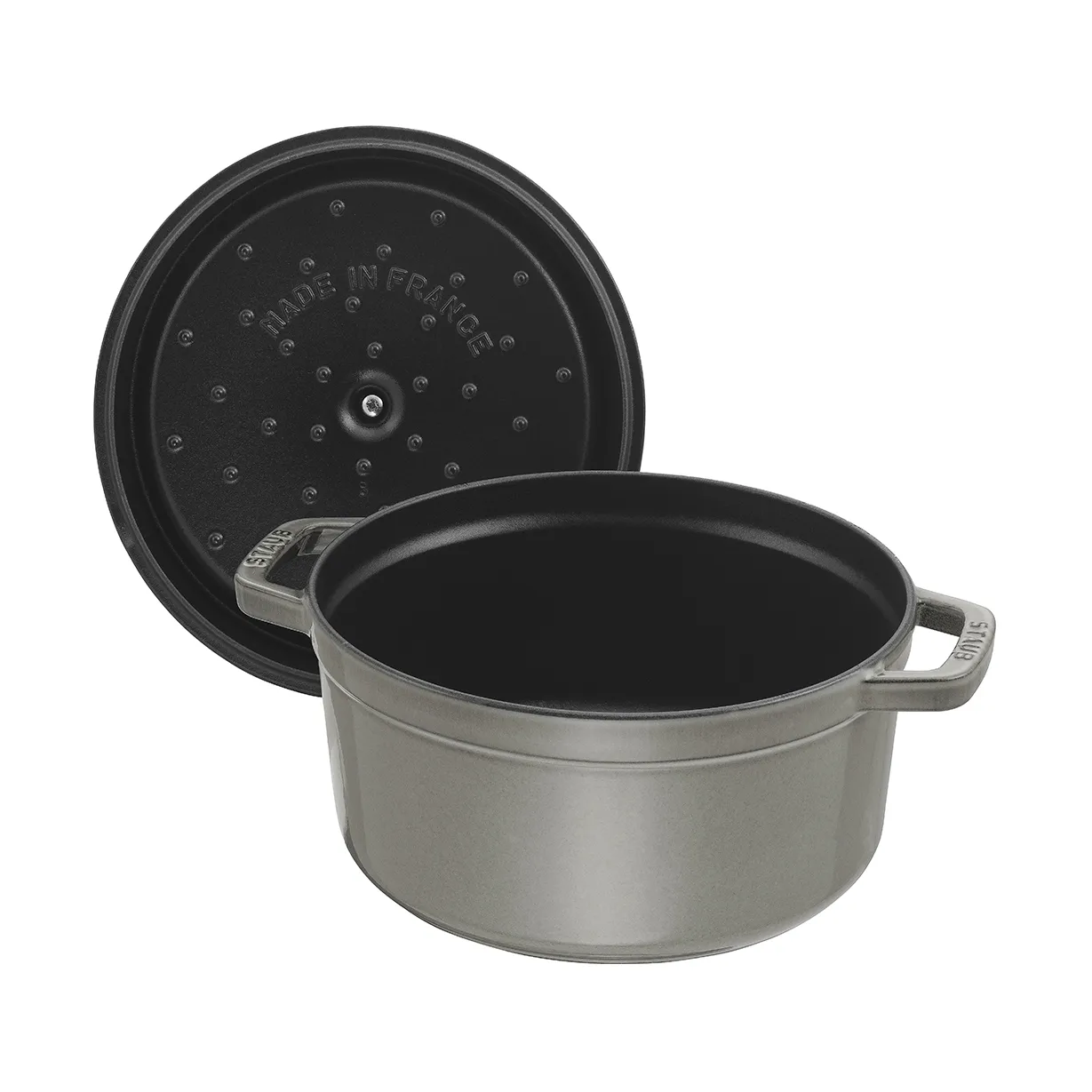 Staub La Cocotte pyöreä pata valurauta 2,6 L, Grafiitinharmaa STAUB