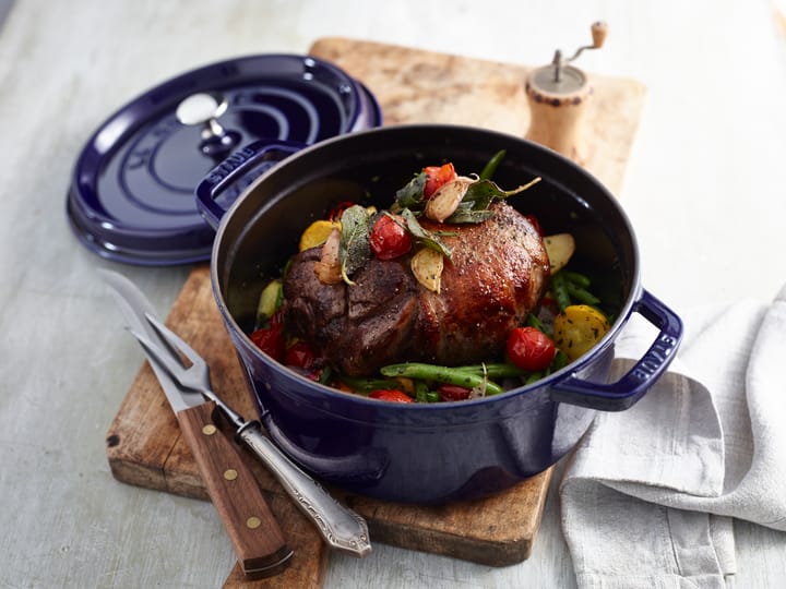 Staub La Cocotte pyöreä pata valurauta 2,6 L, Tummansininen STAUB