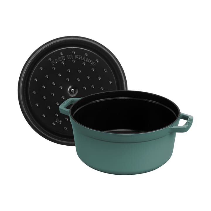 Staub La Cocotte pyöreä pata valurauta 5,2 L, Eukalyptus puu STAUB