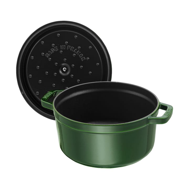 Staub La Cocotte pyöreä pata valurauta 6,7 L, Basilikanvihreä STAUB