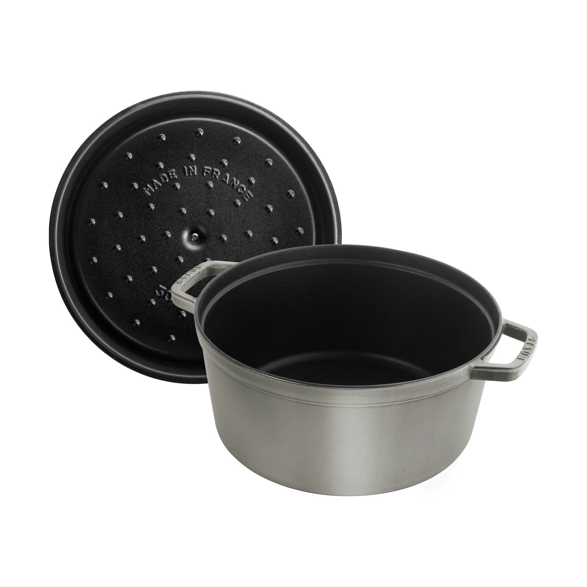 Staub La Cocotte pyöreä pata valurauta 8,4 L, Grafiitinharmaa STAUB