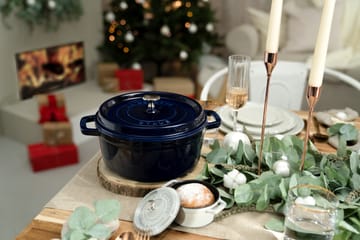Staub La Cocotte pyöreä pata valurauta 8,4 L - Tummansininen - STAUB