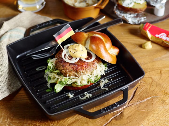 Staub Pure grillipannu valurauta neliö musta, 23 cm STAUB