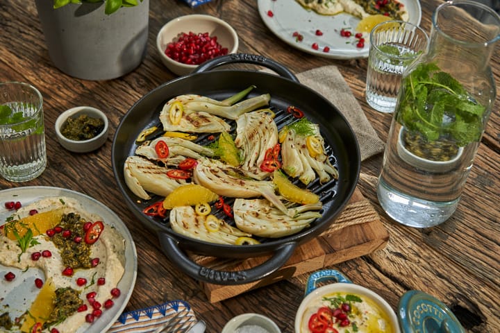 Staub Pure grillipannu valurauta pyöreä musta, Ø26 cm STAUB