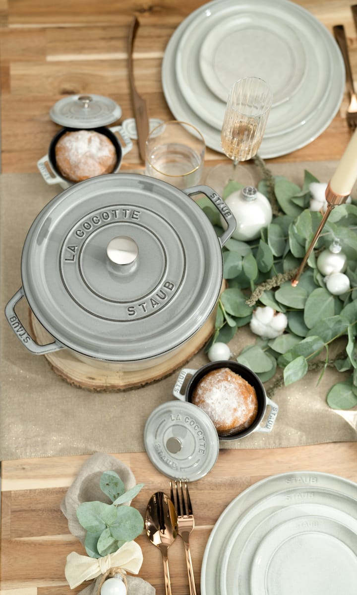 Staub pyöreä pata valurautaa, 5,2 l, harmaa STAUB