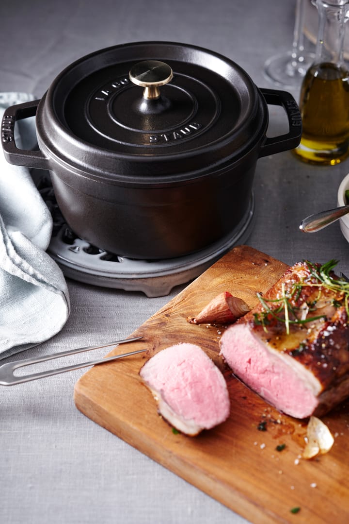 Staub pyöreä pata valurautaa, 5,2 l, musta STAUB