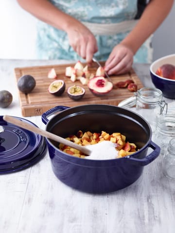 Staub pyöreä pata valurautaa, kolmikerroksinen emali, 3,8 l - tummansininen - STAUB