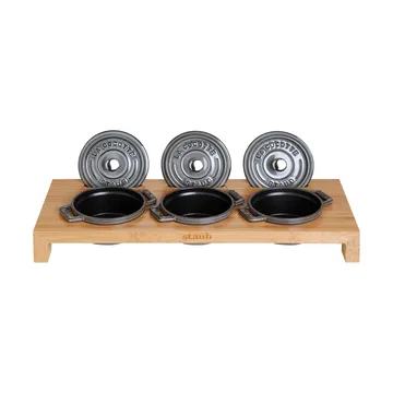 Staub tarjoiluteline 3 minikattilalle - Bambu - STAUB
