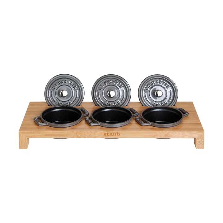 Staub tarjoiluteline 3 minikattilalle - Bambu - STAUB