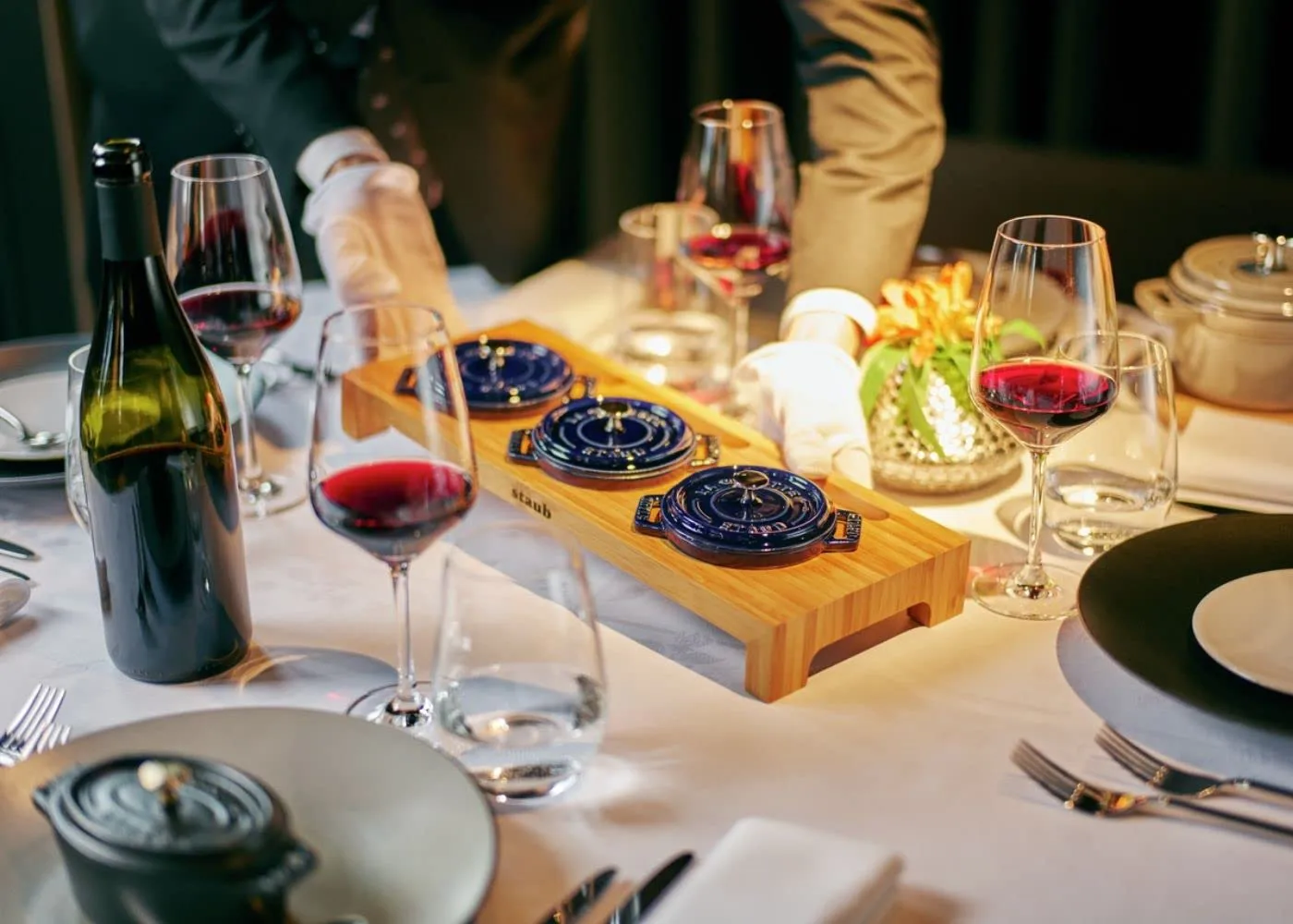 Staub tarjoiluteline 3 minikattilalle, Bambu STAUB