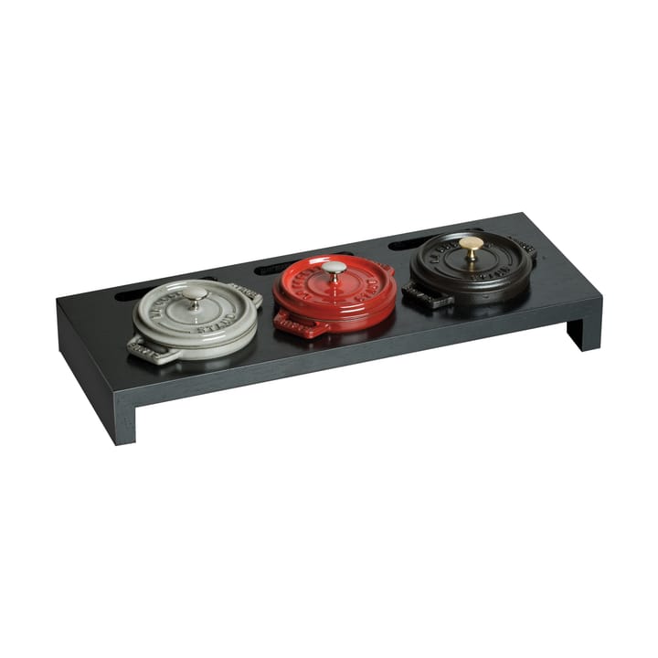 Staub tarjoiluteline 3 minikattilalle, Musta STAUB
