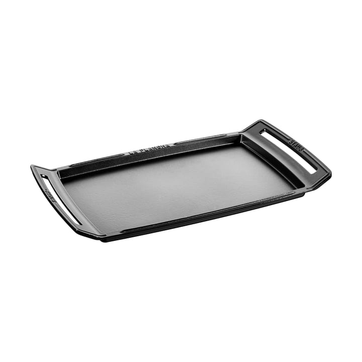 Staub Teppanyaki paistolevy kahvalla 38x25 cm - Musta - STAUB