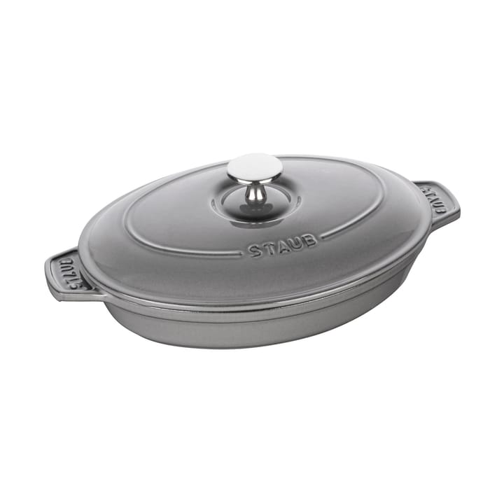 Staub valurautapata kannella ovaali 23 cm. - Grafiitinharmaa - STAUB