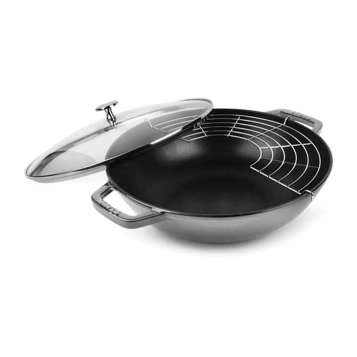 Wokkipannu lasikannella Ø30 cm 4,4 L - Harmaa - STAUB