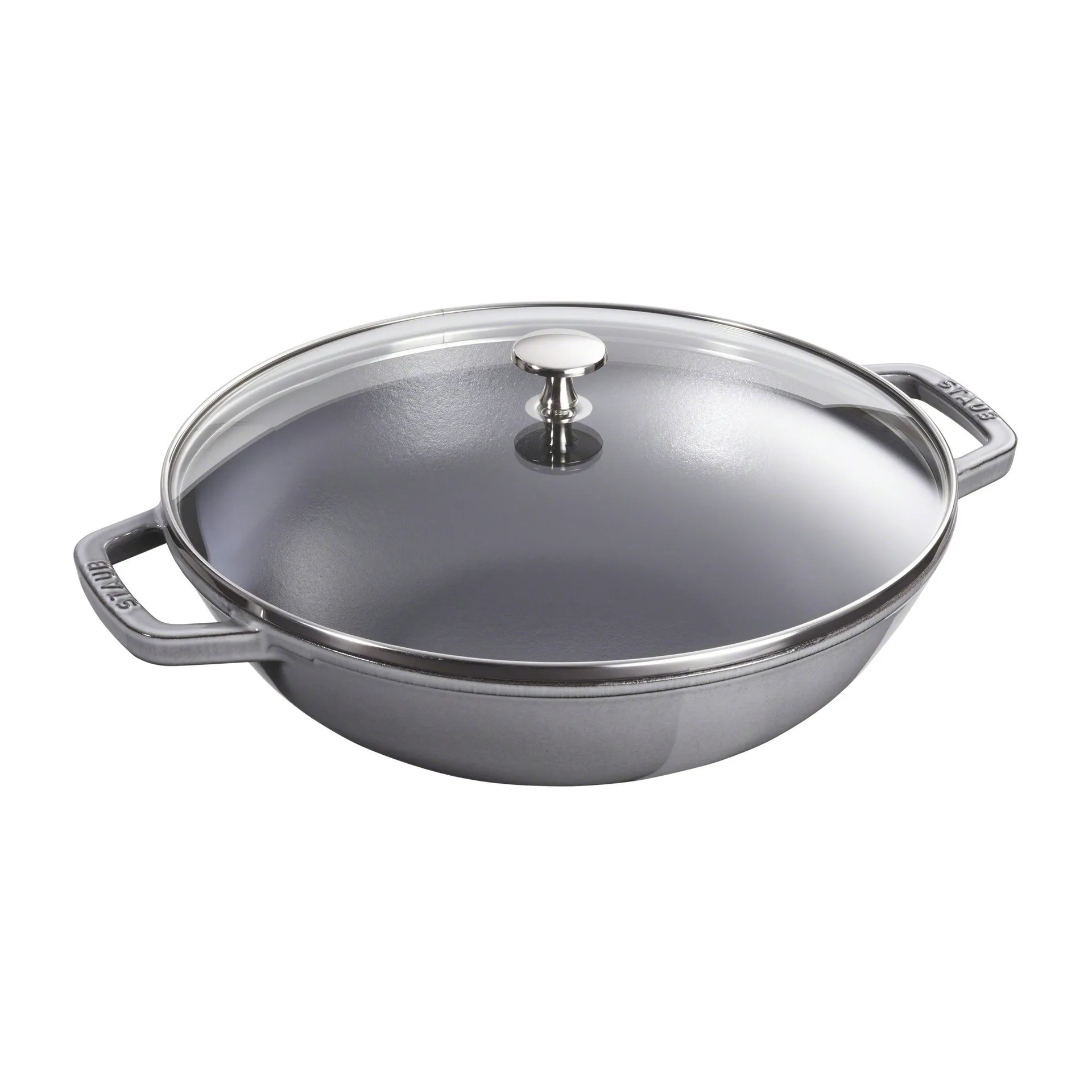 Wokkipannu lasikannella Ø37 cm 5,7 L, Harmaa STAUB