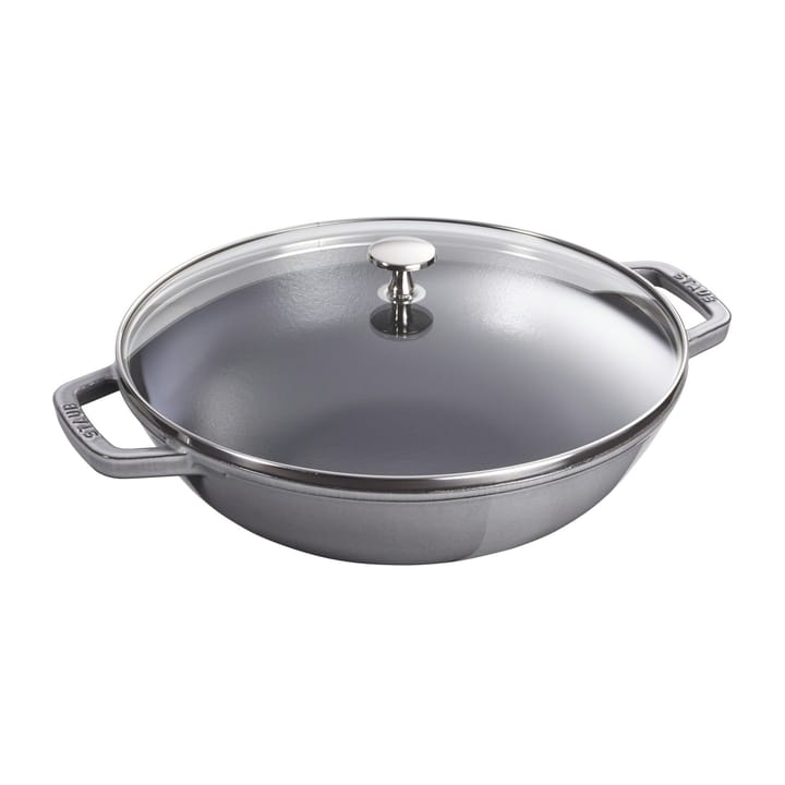 Wokkipannu lasikannella Ø37 cm 5,7 L - Harmaa - STAUB