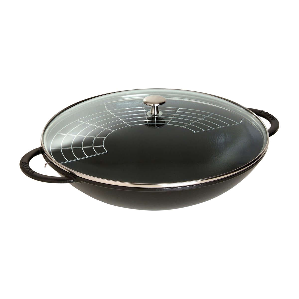 STAUB Wokkipannu lasikannella 37 cm 5,7 L Musta | Skandinaavinen Sisustus | Wokkipannut | Musta