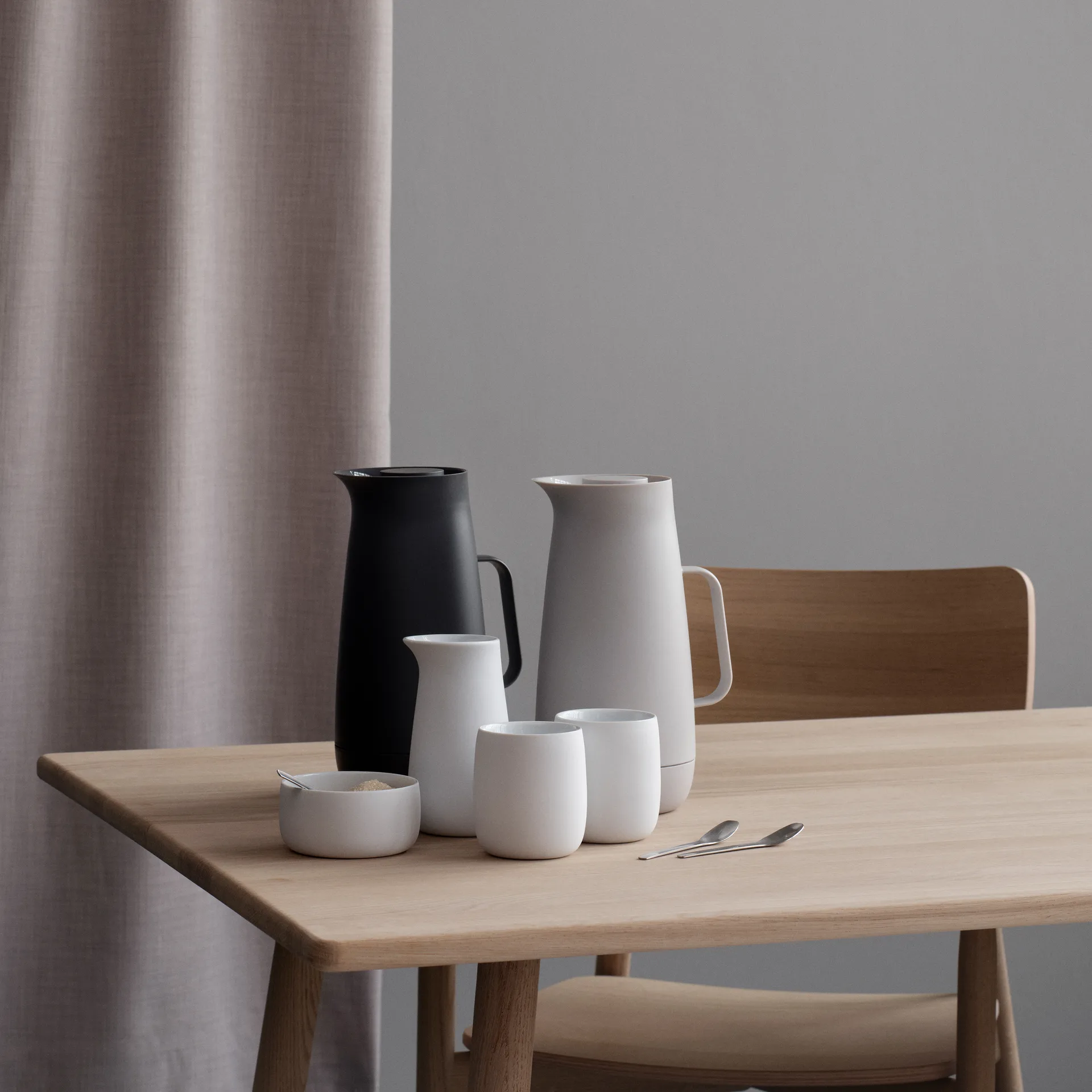 Foster termoskannu, muovi 1 L, Light grey Stelton