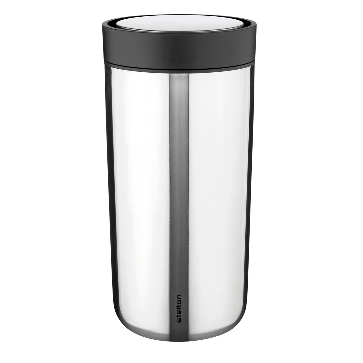 Stelton To Go Click muki 0,4 l Steel | Skandinaavinen Sisustus | Termosmukit | Hopeanvärinen