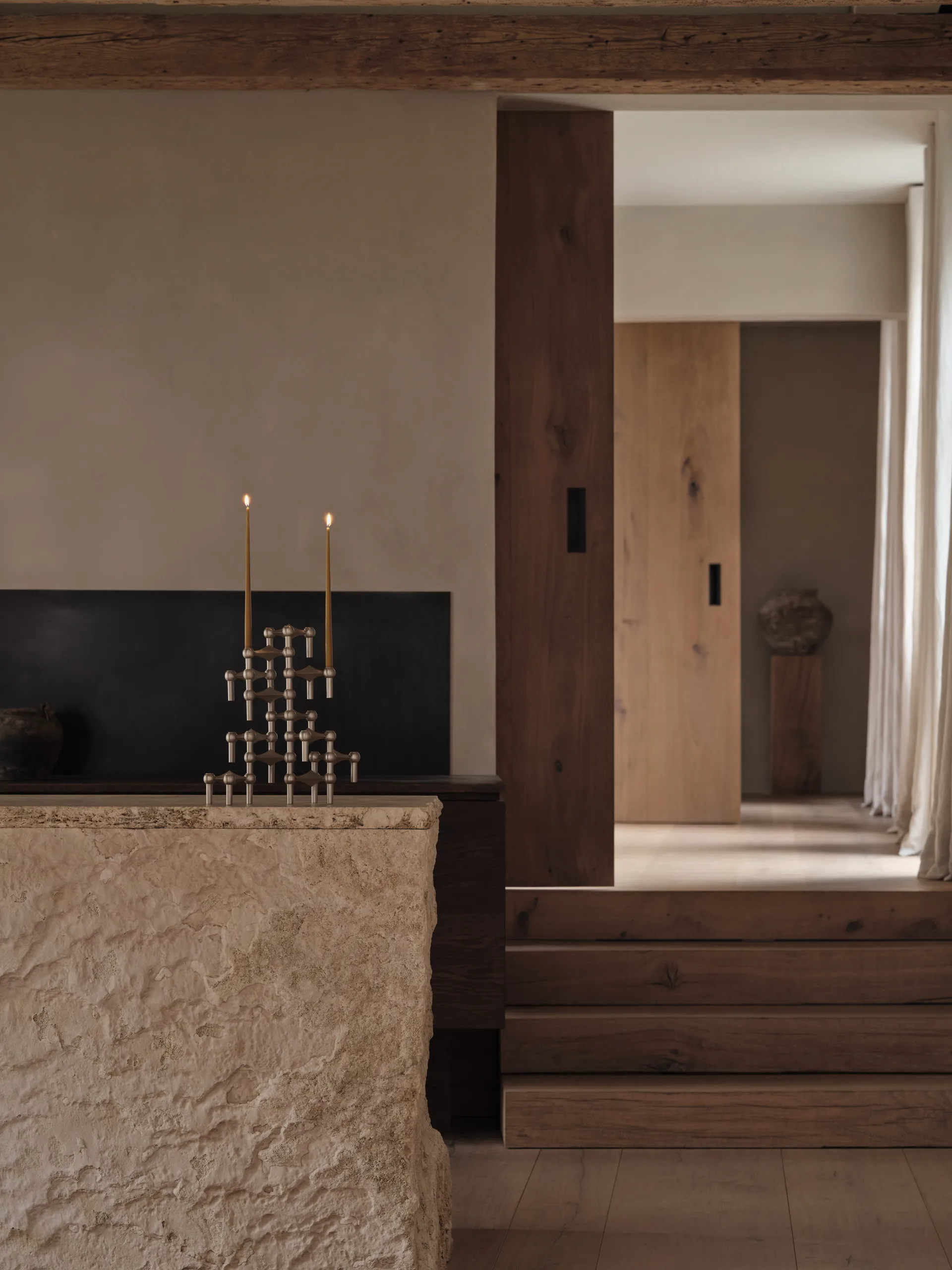 Nagel kynttilänjalka, Harjattu kromi STOFF