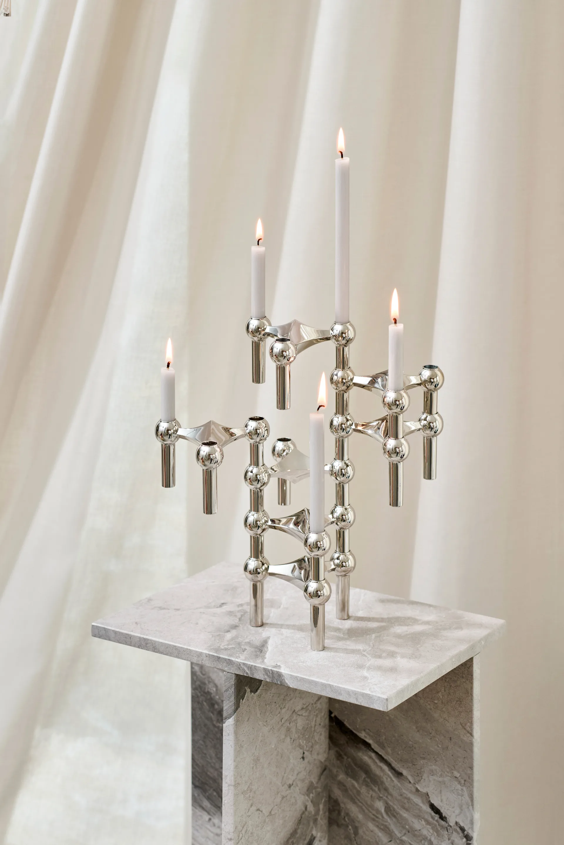 Nagel parafiinikynttilä 12 kpl, Linen grey STOFF