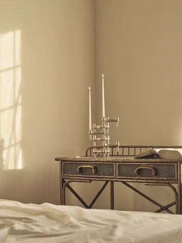 STOFF Nagel BMF -kynttilänjalka - Harjattu kromi - STOFF Nagel