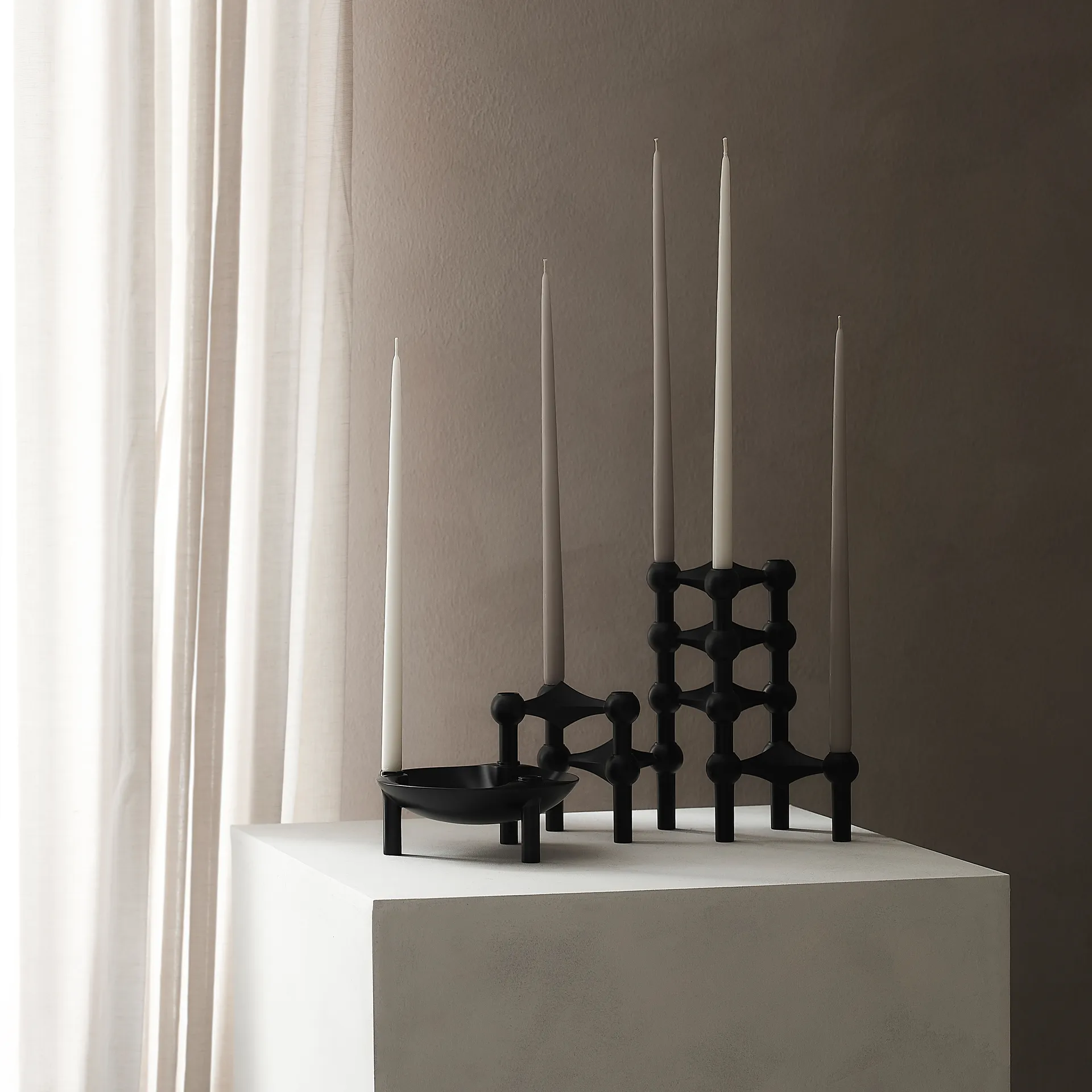 STOFF Nagel kynttilä merkiltä ester & erik 6-pakkaus, Warm grey STOFF Nagel