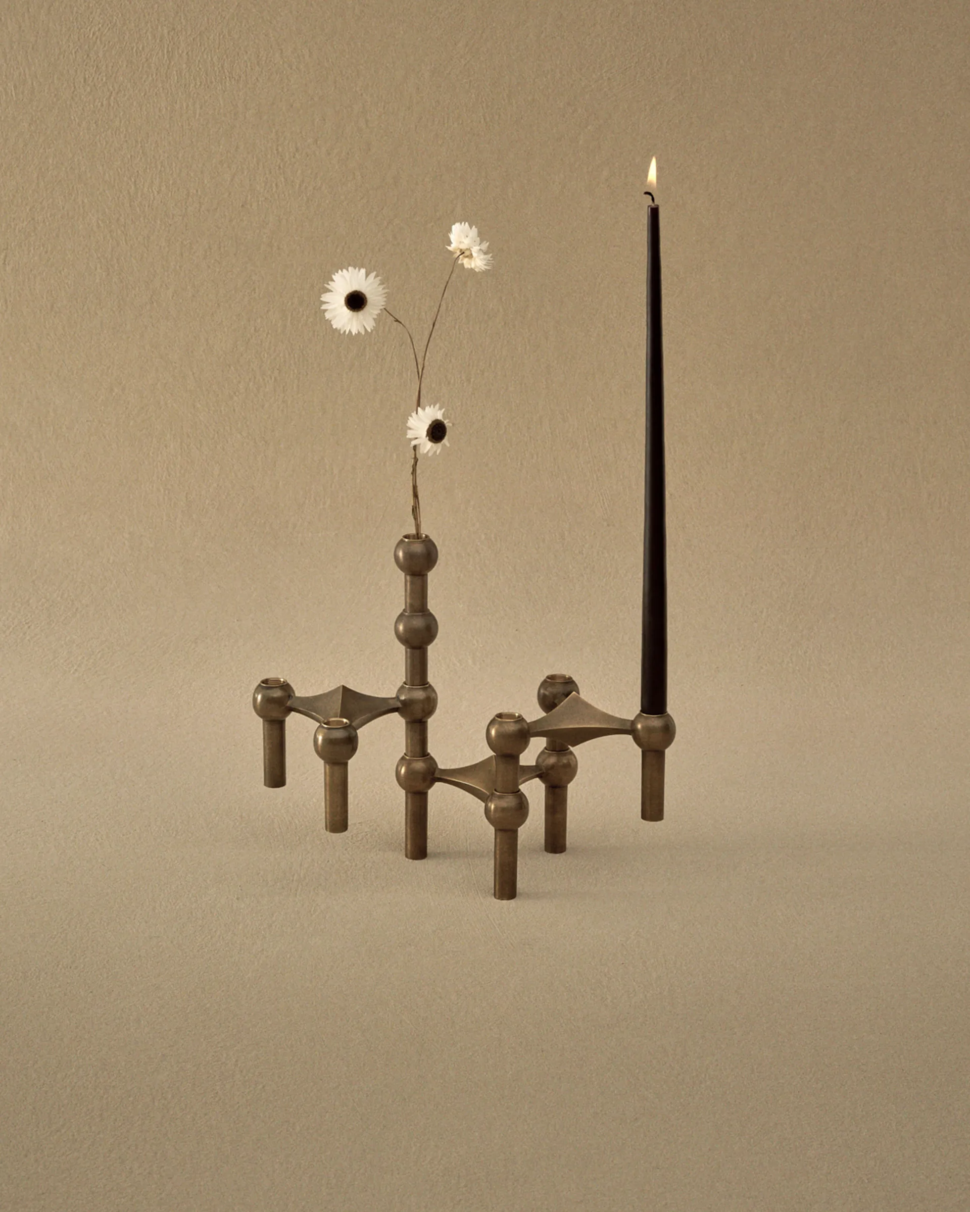 STOFF Nagel kynttilänjalka 3-pakkaus, Bronzed brass STOFF Nagel