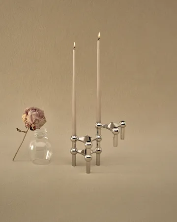 STOFF Nagel kynttilänjalka 3-pakkaus - kromi - STOFF Nagel