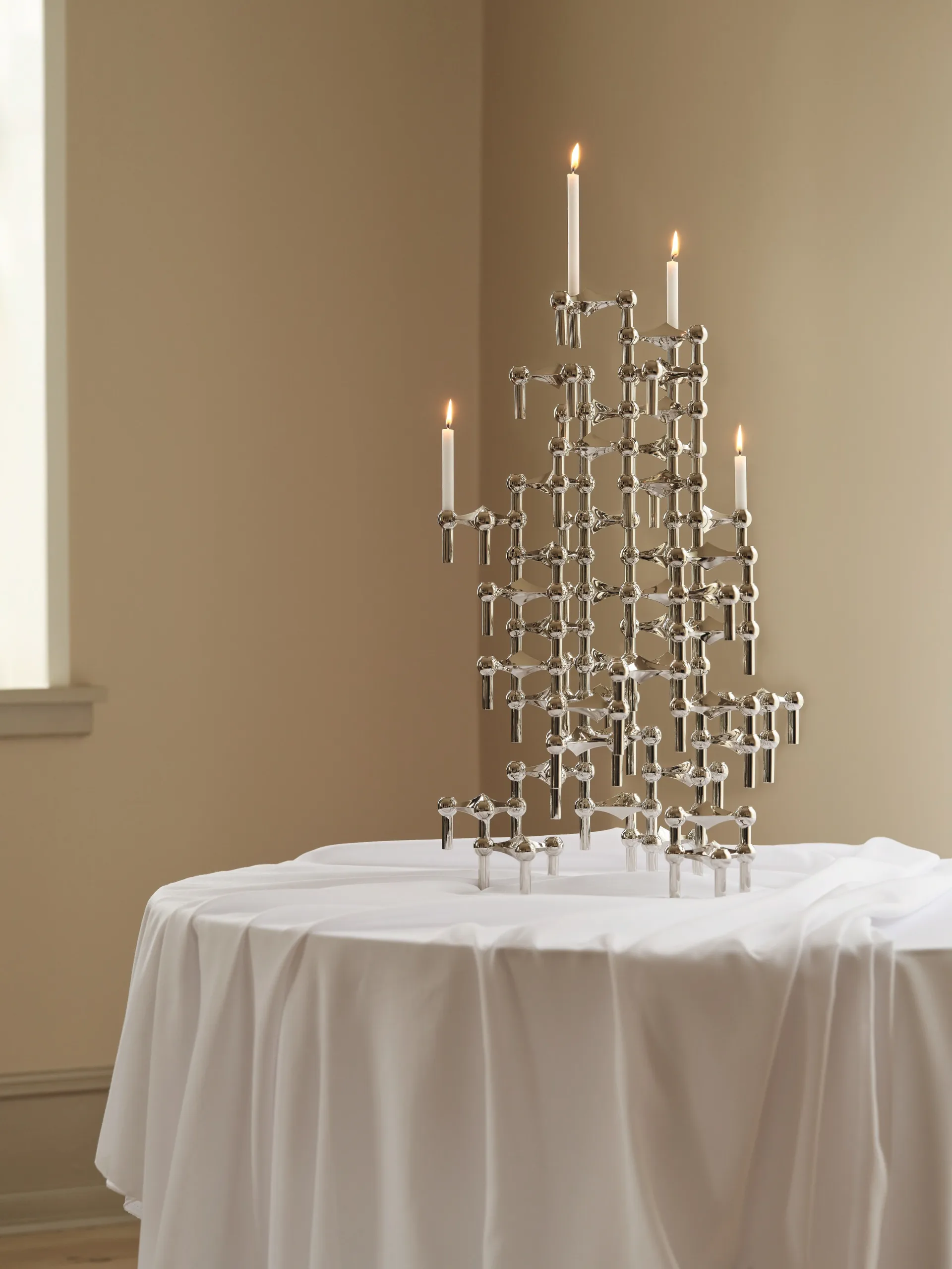 STOFF Nagel kynttilänjalka 3-pakkaus, kromi STOFF Nagel