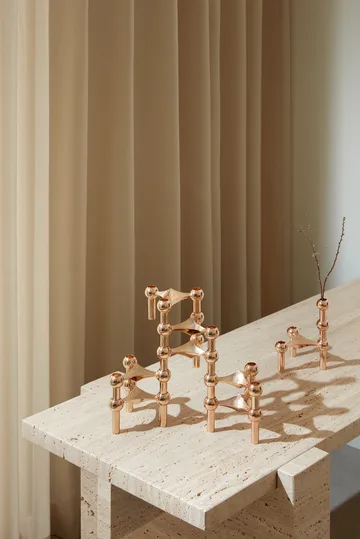 STOFF Nagel kynttilänjalka 3-pakkaus - Ruusukulta - STOFF Nagel