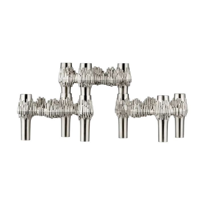 STOFF Nagel Quist kynttilänjalka 3-pack - Harjattu kromi - STOFF Nagel