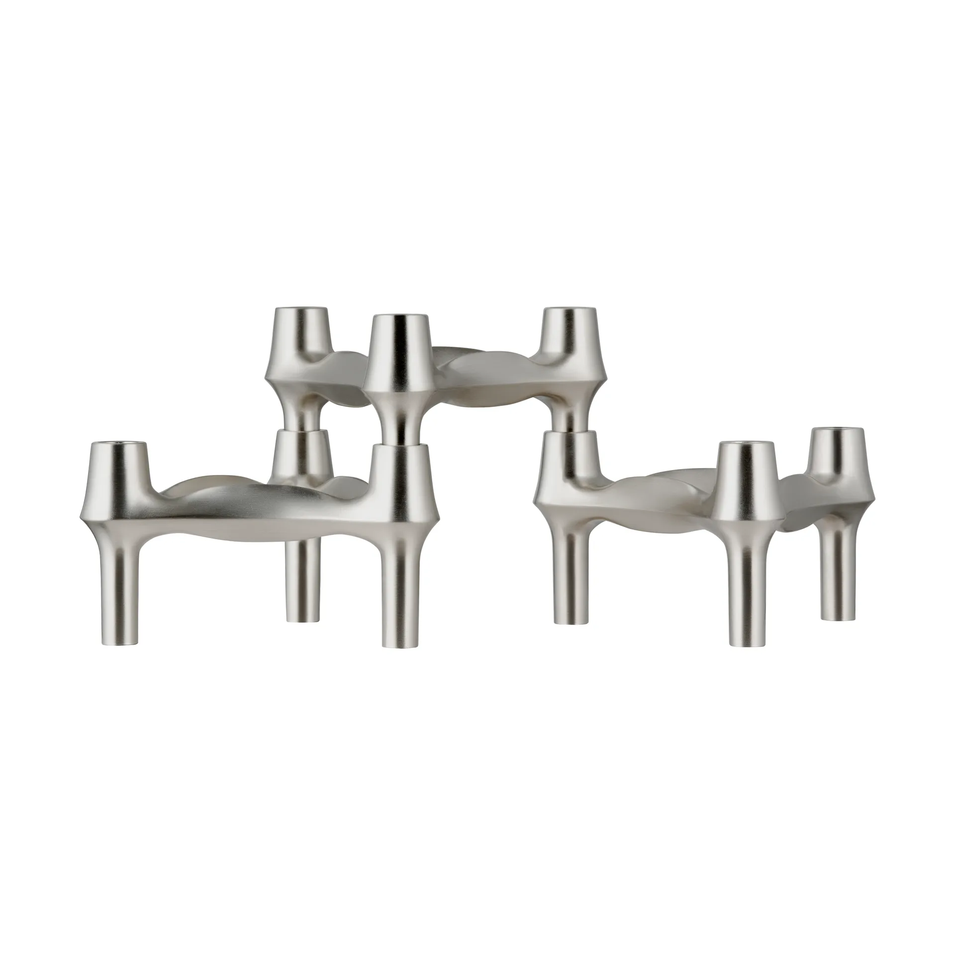 STOFF BMF kynttilänjalka 3-pack, Harjattu kromi STOFF