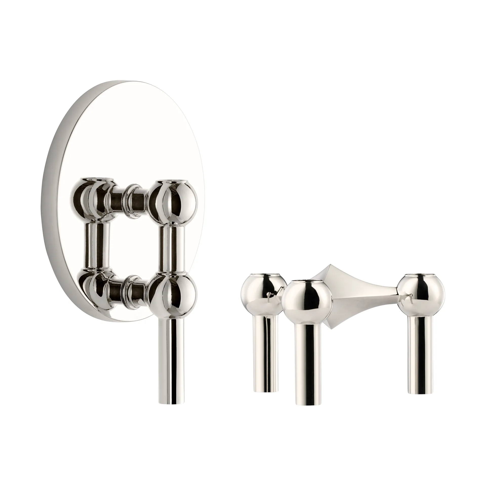 STOFF Nagel kynttilänjalka 2 osaa - Kromi STOFF