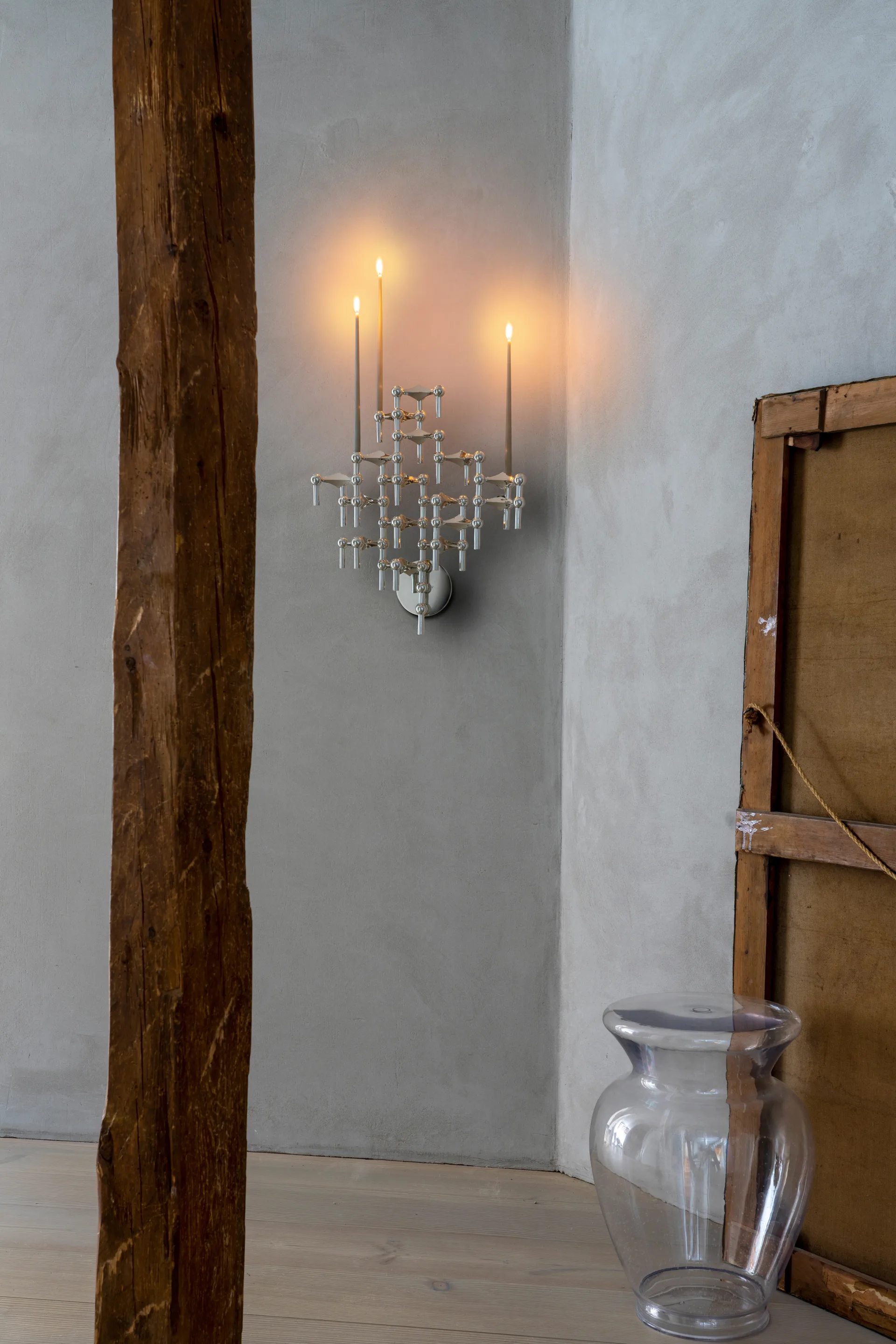 STOFF Nagel kynttilänjalka 2 osaa - Kromi STOFF