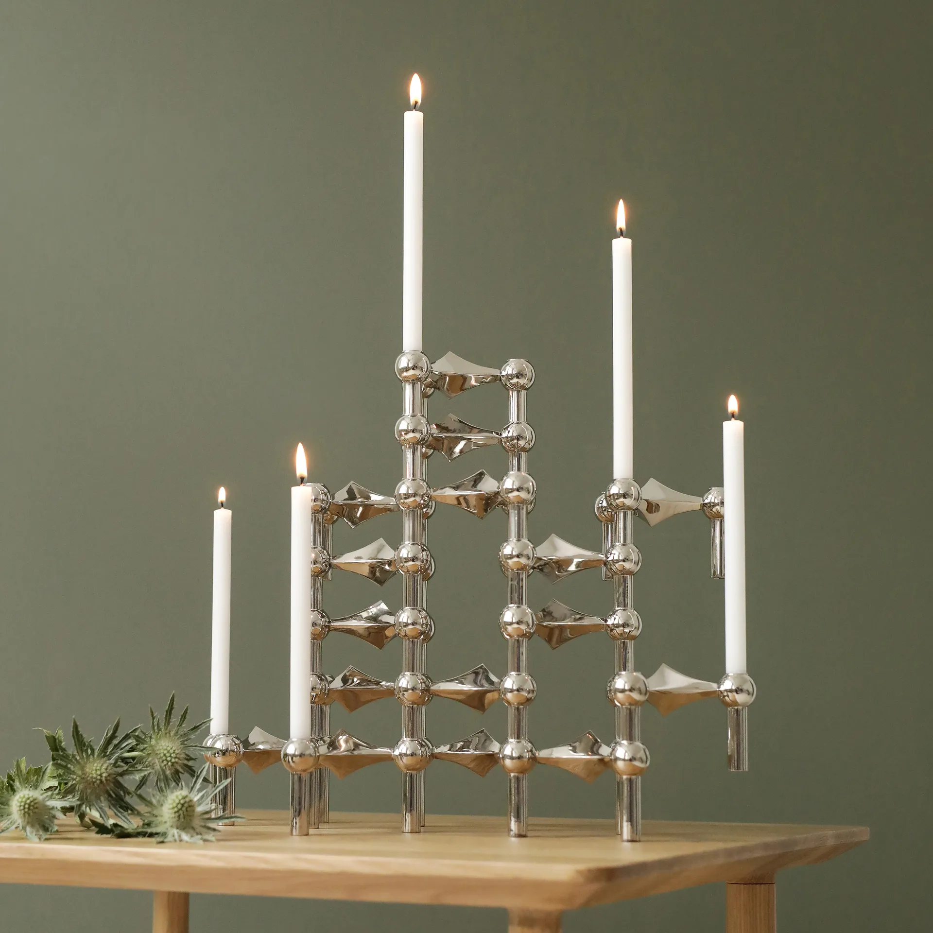 STOFF Nagel kynttilänjalka 3-pakkaus, kromi STOFF