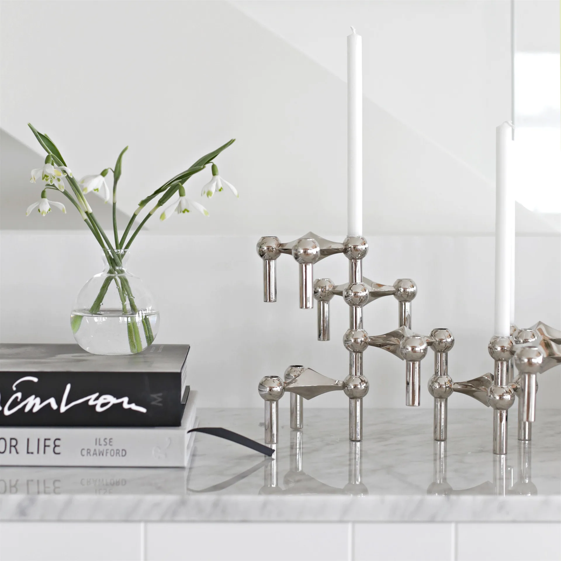 STOFF Nagel kynttilänjalka 6-pakkaus - Kromi STOFF