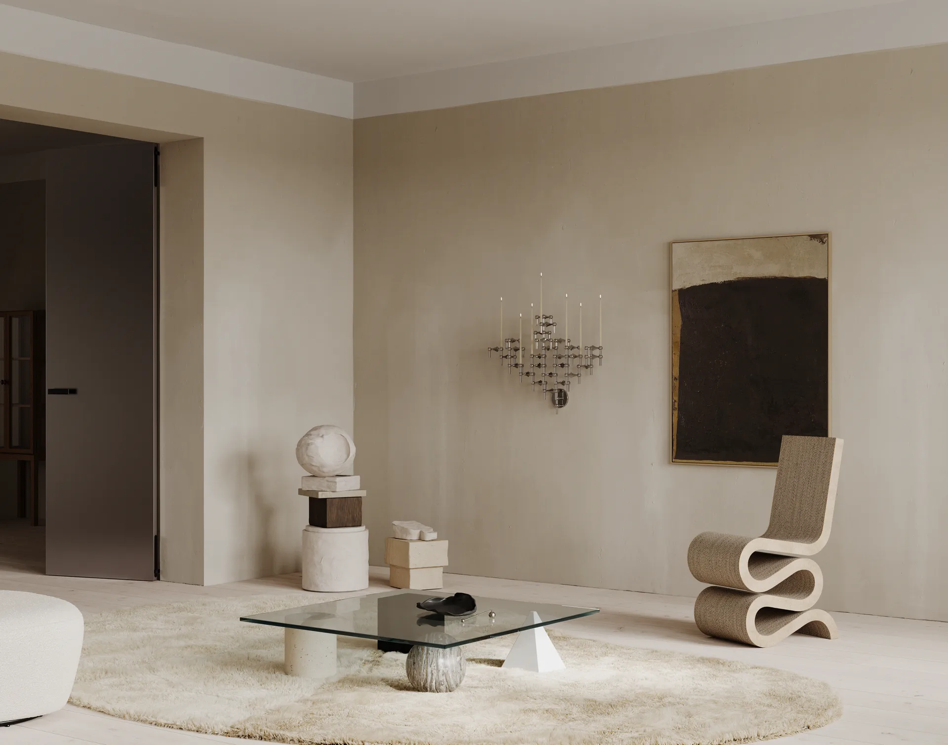 STOFF Nagel kynttilänjalka seinälle, Chrome STOFF