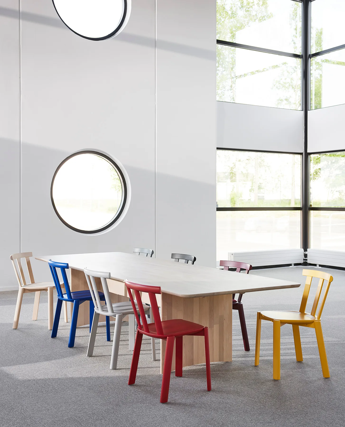 Alt pöytä 90x320 cm koivu., Kevyt mattalakkaus Stolab