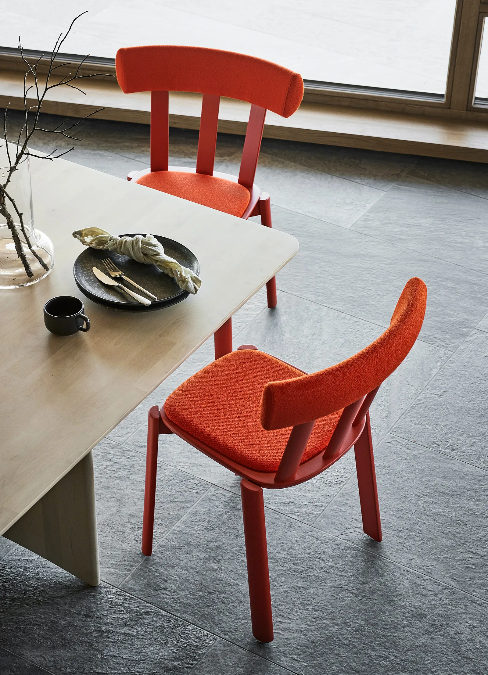 Alt pöytä 90x320 cm koivu., Kevyt mattalakkaus Stolab