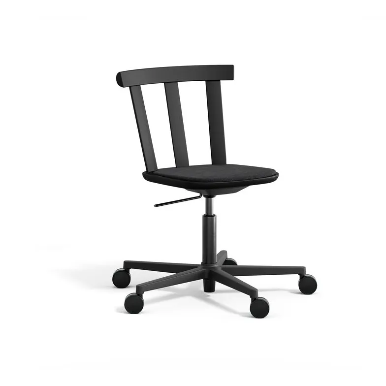 Alt tuoli kääntyvä jalusta verhoiltu istuin tammi., Hallingdal 65-180 svart-mattsvart 99 Stolab