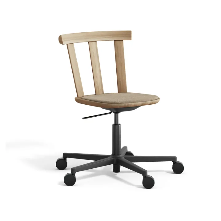 Alt tuoli kääntyvä jalusta verhoiltu istuin tammi., Hallingdal 65-220-luonnonöljy. Stolab