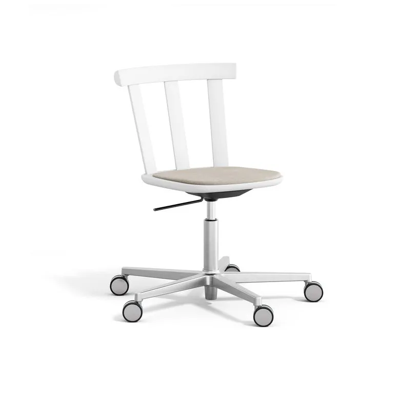 Alt tuoli pyörivä jalusta verhoiltu istuin koivu., Hallingdal 65-103 grey/beige-vit 21 Stolab