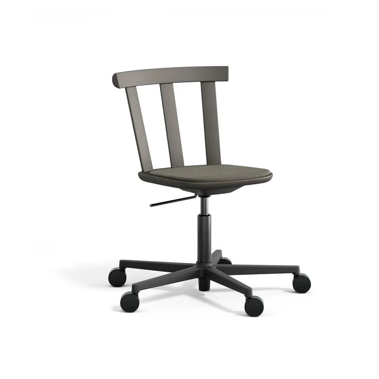 Alt tuoli pyörivä jalusta verhoiltu istuin koivu., Hallingdal 65-153 dark grey-mörkgrå 62 Stolab
