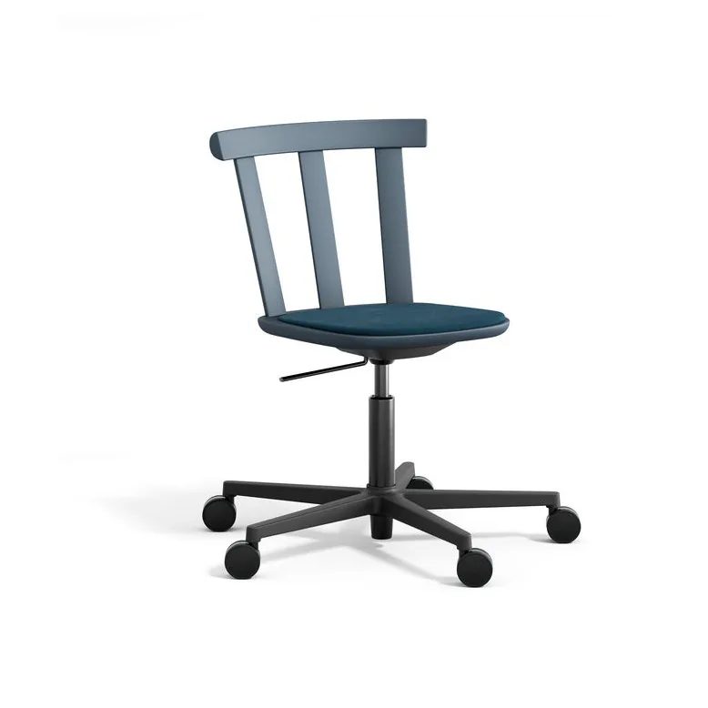 Alt tuoli pyörivä jalusta verhoiltu istuin koivu., Vidar 4, 733 blue-åska 66 Stolab